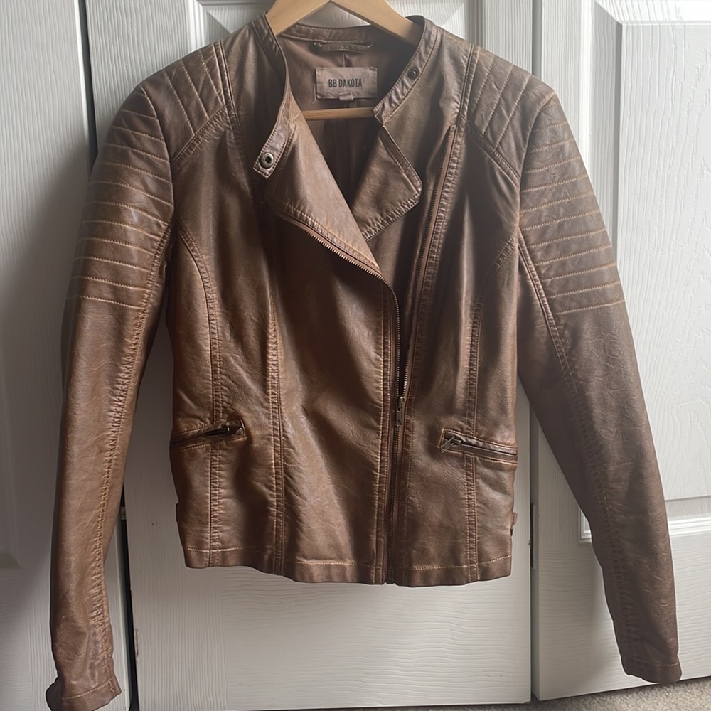 BB Dakota Brown Faux Leather Jacket